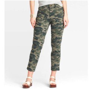 High Rise Slim Straight Camo Jeans 22W